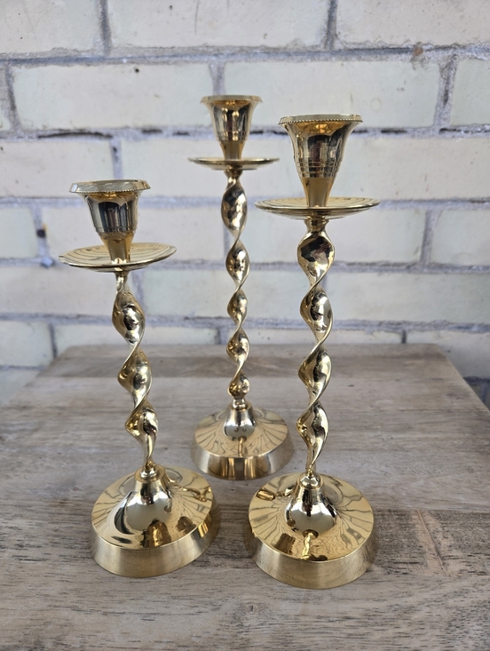 Vintage Other - Twisted Brass Candle Holders